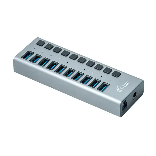 Hub, I-tec , USB 3.0, 10 porturi, 48 W (Argintiu)