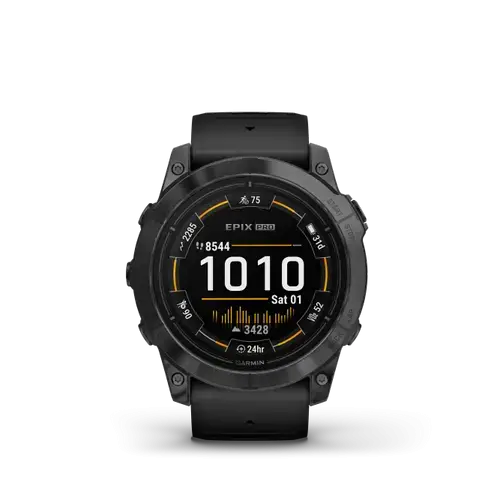 Ceas Activity Tracker Garmin Epix Pro (Gen 2), 51mm, curea silicon Neagra, Glass (Gri)