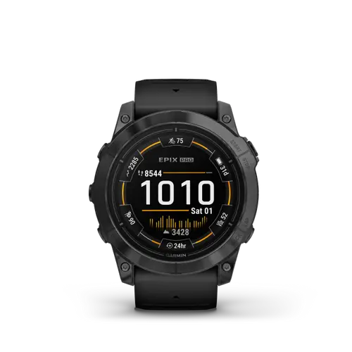 Ceas Activity Tracker Garmin Epix Pro (Gen 2), 51mm, curea silicon Neagra, Glass (Gri)
