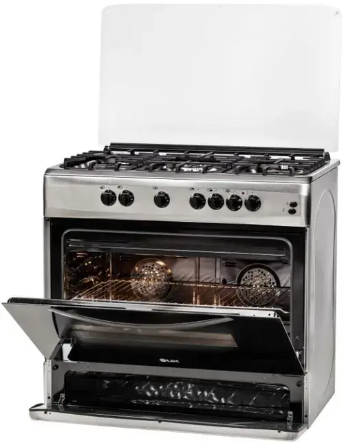 Aragaz LDK 6090 ECAI IX FONTA NG, 5 Arzatoare, Cuptor electric, Aprindere electrica (Inox)