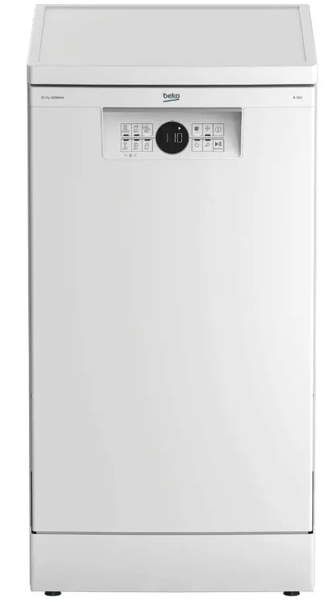 Masina de spalat vase slim Beko BDFS26020WQ, 10 Seturi, 6 Programe, Motor ProSmart Inverter, AquaIntense, Clasa E, 45 cm (Alb)