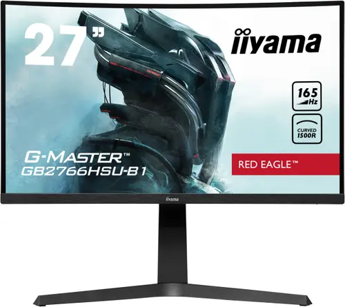 Monitor Gaming VA LED iiyama G-MASTER 27inch GB2766HSU-B1, Full HD (1920 x 1080), HDMI, DisplayPort, AMD FreeSync Premium, Ecran Curbat, Boxe, 165 Hz, 1 ms (Negru)