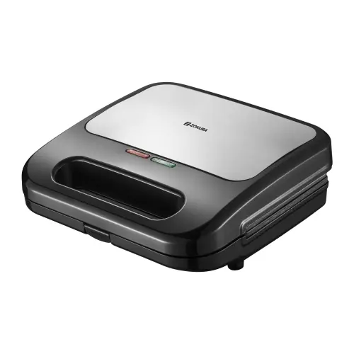 Sandwich maker 3 in 1 Zokura Z1226, 2 felii, 800 W (Negru/Argintiu)