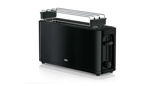 Prajitor de paine Braun HT3110BK, 1000 W, 1 felie, 7 setari rumenire (Negru)