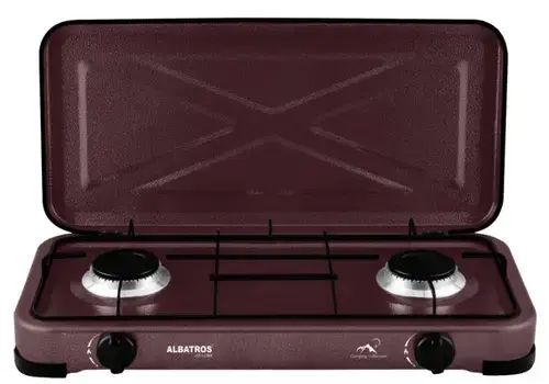 Plita de exterior Albatros APG21BR, Gaz, 2 Arzatoare (Maro)