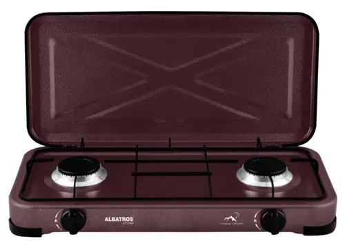 Plita de exterior Albatros APG21BR, Gaz, 2 Arzatoare (Maro)