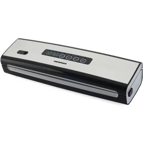 Aparat de vidat si sigilat Heinner Food Power 130 HAV-130BKSS, Vidare uscata/ umeda, Compatibil cu pungi latime 30 cm, 6 l/ min, 0.58 bar, 130 W (Negru/Argintiu)