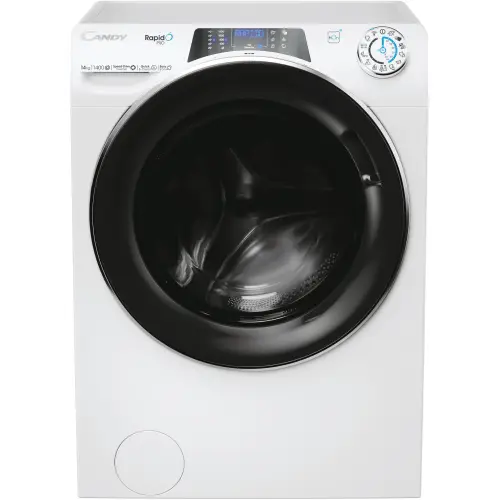 Masina de spalat rufe Candy Rapido Pro RP RP 4146BWMBC/1-S, 14 kg, 1400 RPM, Motor Inverter, Quick&Clean Technology, Steam Hygiene+, WiFi, Easy Iron+, Clasa A (Alb)