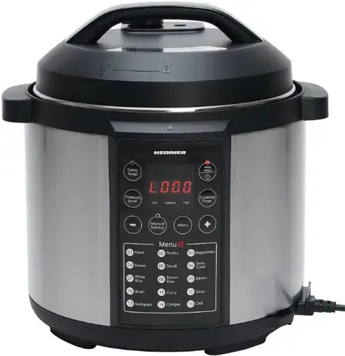 Multicooker Heinner HPCK-6IX, Timer, 14 programe, Display LED, Gatire aburi/sub presiune, 1000W (Negru/Gri)