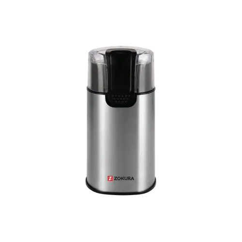 Rasnita electrica de cafea Zokura Z1245, 150 W, 60 g (Negru/Argintiu)