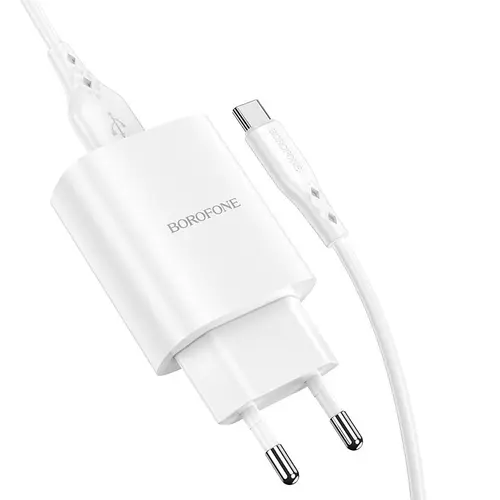 Incarcator Retea Borofone BN1 Innovative, USB, 10W + cablu USB Type-C, 1m (Alb)