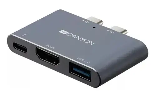 HUB USB Canyon CNS-TDS01DG, USB Type C, HDMI, USB 3.0 (Argintiu)