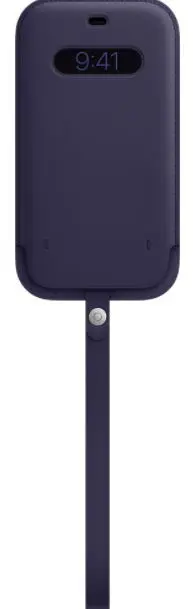 Protectie Toc Apple Leather Sleeve with MagSafe Deep Violet Seasonal Spring2021 mk0d3zm/a pentru Apple iPhone 12 Pro Max (Mov)