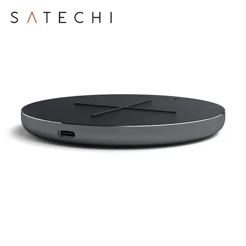 Incarcator Wireless Fast Charge Satechi, USB Type C, 10W, Certificat QI (Negru)