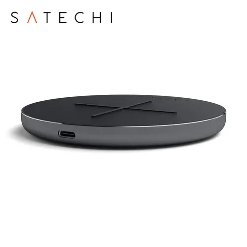 Incarcator Wireless Fast Charge Satechi, USB Type C, 10W, Certificat QI (Negru)