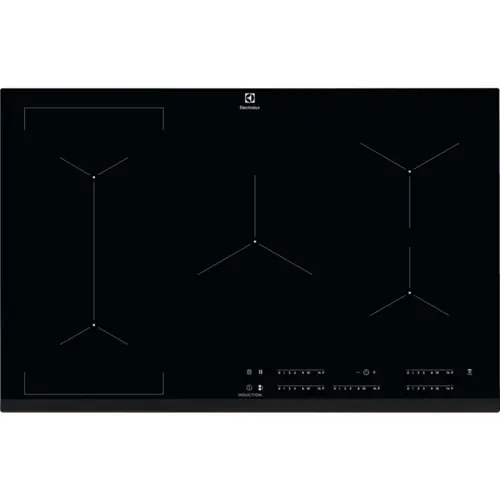 Plita incorporabila Electrolux EIV835, Inductie, 5 zone de gatit, Touch control, 78 cm (Negru)