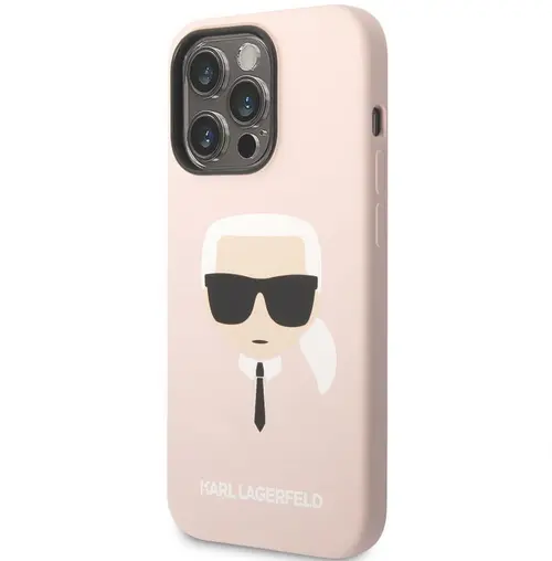Protectie Spate Karl Lagerfeld Liquid Karl Head MagSafe pentru Apple iPhone 14 Pro Max (Roz)