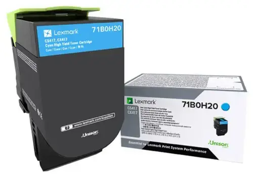 Toner Lexmark 71B0H20, acoperire aprox. 3500 pagini (Cyan)