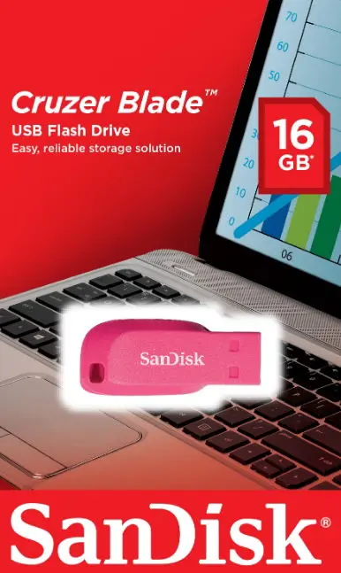 Stick USB SanDisk Cruzer Blade SDCZ50C-016G-B35PE, 16GB, USB 2.0 (Roz)
