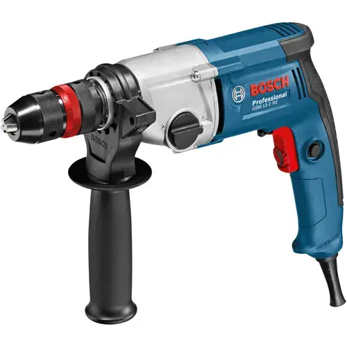 Masină de gaurit si insurubat (bormasina) Bosch Professional GBM 13-2 RE, 750 W, 3000 RPM, 2.5 Nm, 20 mm diametru maxim gaurire, limitator reglare adancime, mandrina rapida, maner suplimentar