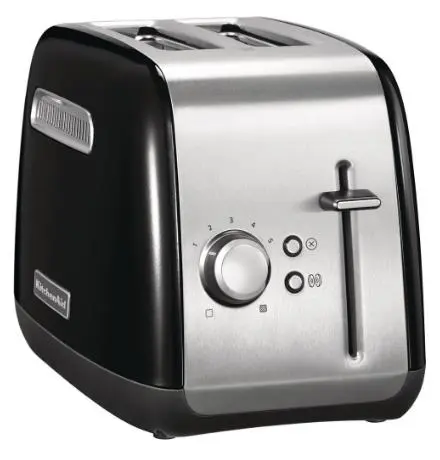 Prajitor de paine KitchenAid 5KMT2115EOB Toaster, 2 sloturi, 1100W (Negru/Argintiu)