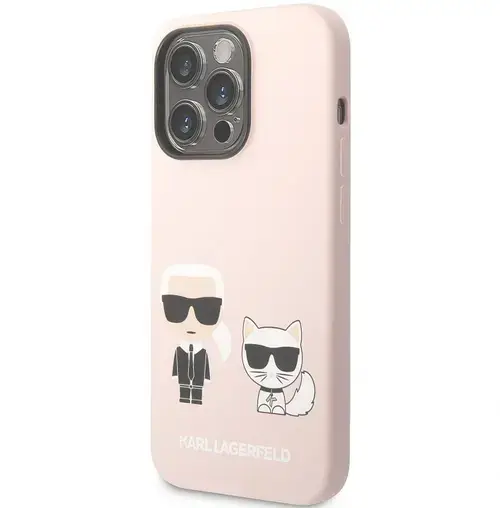 Protectie Spate Karl Lagerfeld Liquid Karl&Choupette MagSafe pentru Apple iPhone 14 Pro (Roz)