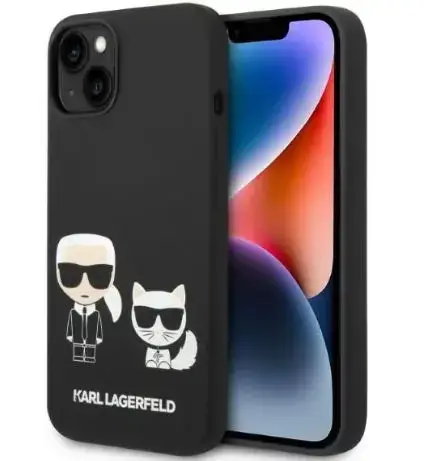 Protectie Spate Karl Lagerfeld Liquid Karl&Choupette MagSafe pentru Apple iPhone 14 Plus (Negru)