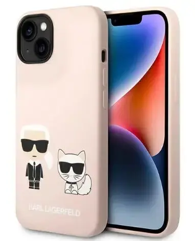 Protectie Spate Karl Lagerfeld Liquid Karl&Choupette MagSafe pentru Apple iPhone 14 Plus (Roz)