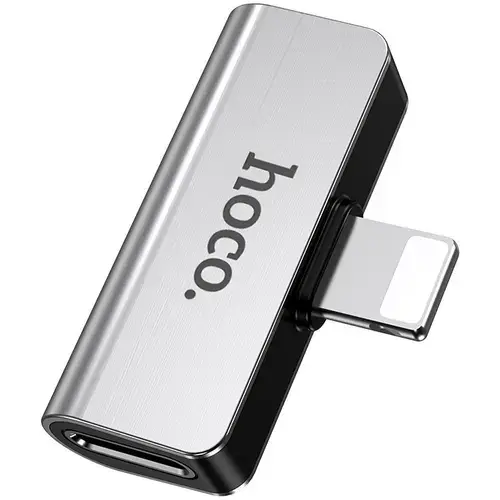 Adaptor Audio HOCO LS24, Lightning la Lightning (Argintiu)