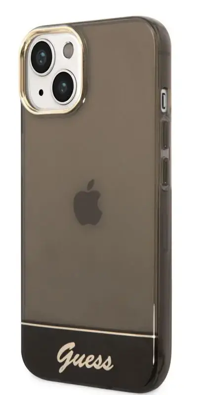 Protectie Spate Guess Camera Outline Translucent pentru Apple iPhone 14 (Negru)