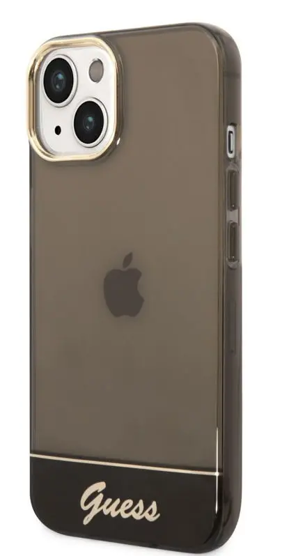 Protectie Spate Guess Camera Outline Translucent pentru Apple iPhone 14 (Negru)