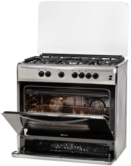 Aragaz LDK 6090 ECAI IX FONTA LPG, 5 Arzatoare, Cuptor electric, Aprindere electrica, convectie duala (Inox)