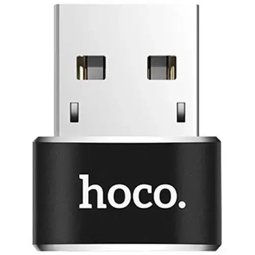 Adaptor  Hoco 6957531064138, USB - USB Type-C, Aluminiu, Incarcare si transfer (Negru)