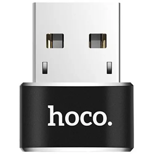 Adaptor  Hoco 6957531064138, USB - USB Type-C, Aluminiu, Incarcare si transfer (Negru)