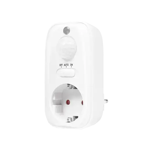 Adaptor priza LogiLink PA0248, senzor de miscare PIR detector zi/noapte, 1 priza, IP20, Alb