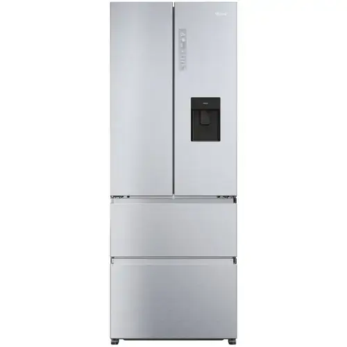 Side by Side Haier HFR5719EWMG, 444 L, Total No Frost, Dozator apa, Display touch, My zone plus, Raft vinuri pliabil, Clasa E, H 190 cm (Argintiu)