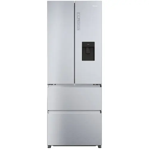 Side by Side Haier HFR5719EWMG, 444 L, Total No Frost, Dozator apa, Display touch, My zone plus, Raft vinuri pliabil, Clasa E, H 190 cm (Argintiu)