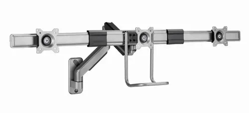 Suport perete pentru 3 monitoare Gembird MA-WA3-01, 17”-27”, 18 kg, VESA 75x75/100x100 (Argintiu)