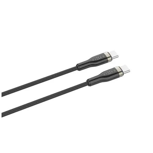 Cablu cu impletitura FIXED USB-C/USB-C, 1,2 m, 100 W (Negru)