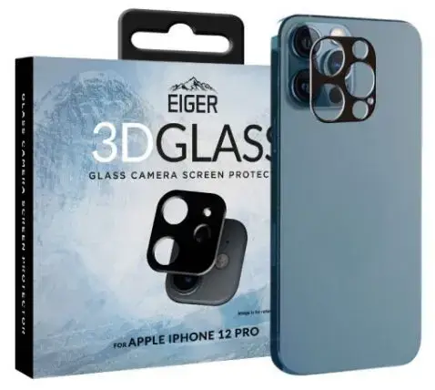 Folie Protectie Sticla Eiger 3D EGSP00685 pentru iPhone 12 Pro (Negru)
