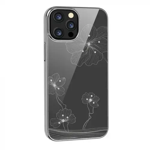 Husa Protectie Spate Devia Crystal Flora DVCFIP13PSV pentru iPhone 13 Pro  (Argintiu)