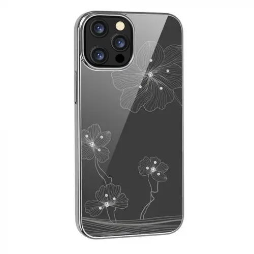 Husa Protectie Spate Devia Crystal Flora DVCFIP13PSV pentru iPhone 13 Pro  (Argintiu)