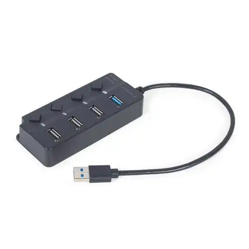 Hub USB Gembird UHB-U3P1U2P3P-01, 3x USB 2.0, 1x USB 3.1 (Negru)