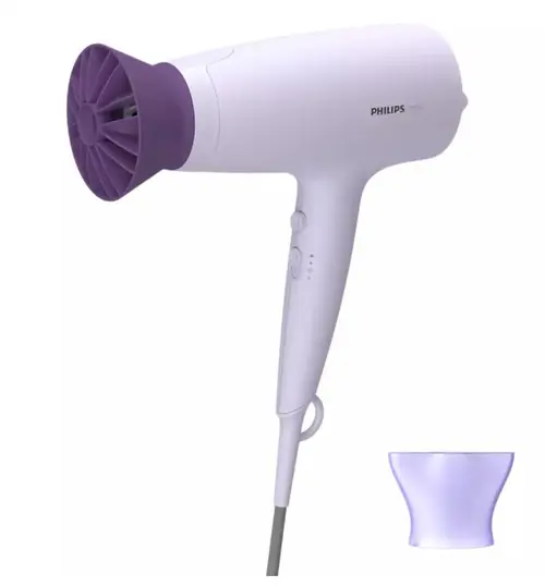 Uscator de par Philips BHD341/10, 2100 W, 6 Viteze (Alb/Mov)