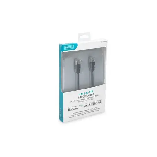Cablu, Digitus, CAT6/S-FTP, 1 m, Negru