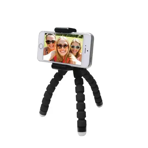 Mini trepied MediaRange, Universal, Picioare flexibile, Obturator la distanta (Negru)
