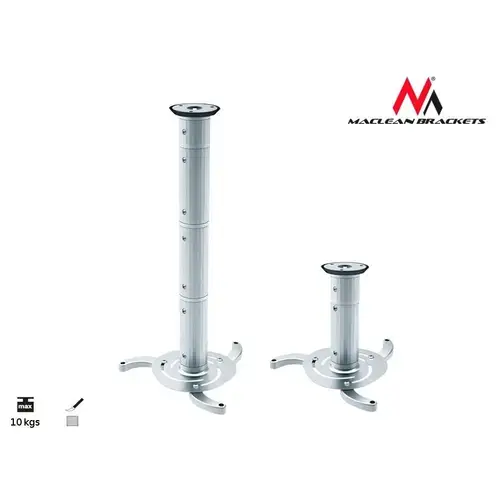 Suport de tavan universal pentru videoproiector, reglabil, rotire 360 grade (Argintiu)