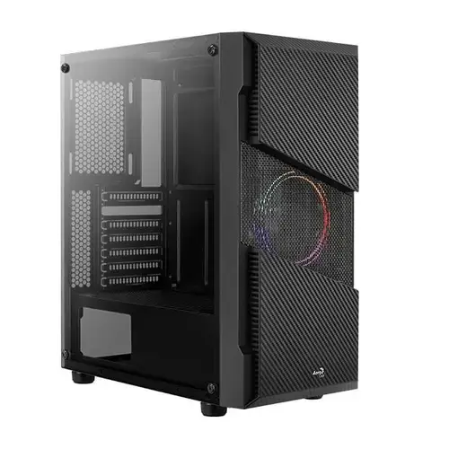 Carcasa Aerocool Menace Saturn V1, iluminare FRGB, Mid Tower (Negru)