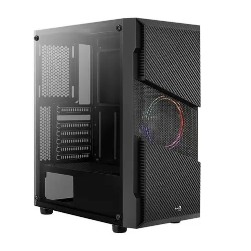 Carcasa Aerocool Menace Saturn V1, iluminare FRGB, Mid Tower (Negru)