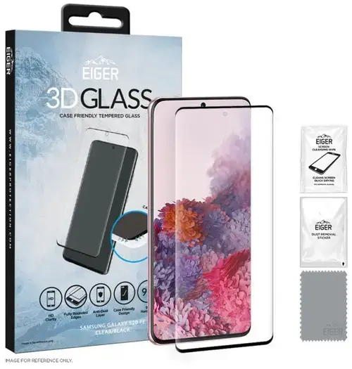 Folie Protectie Sticla Eiger 3D Case Friendly EGSP00667 pentru Samsung Galaxy S20 FE G780 (Negru)
